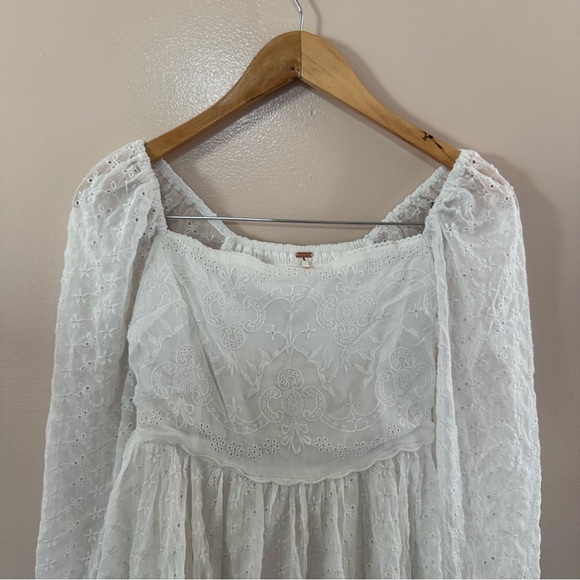 Free People Malina Embroidered White Mini Dress Size Small - Picture 3 of 6